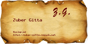 Zuber Gitta névjegykártya